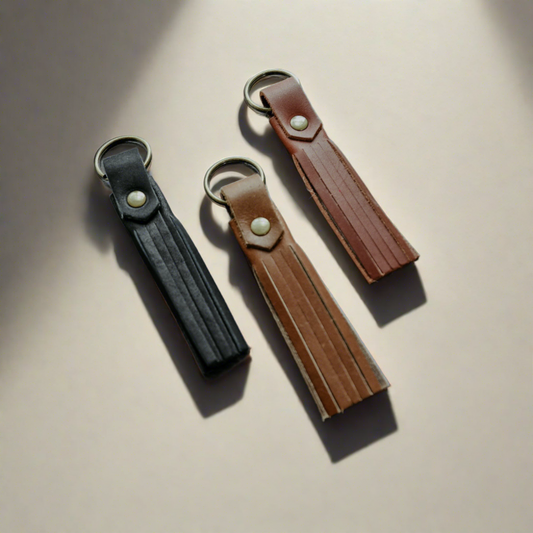 Leather Tassel Keychain