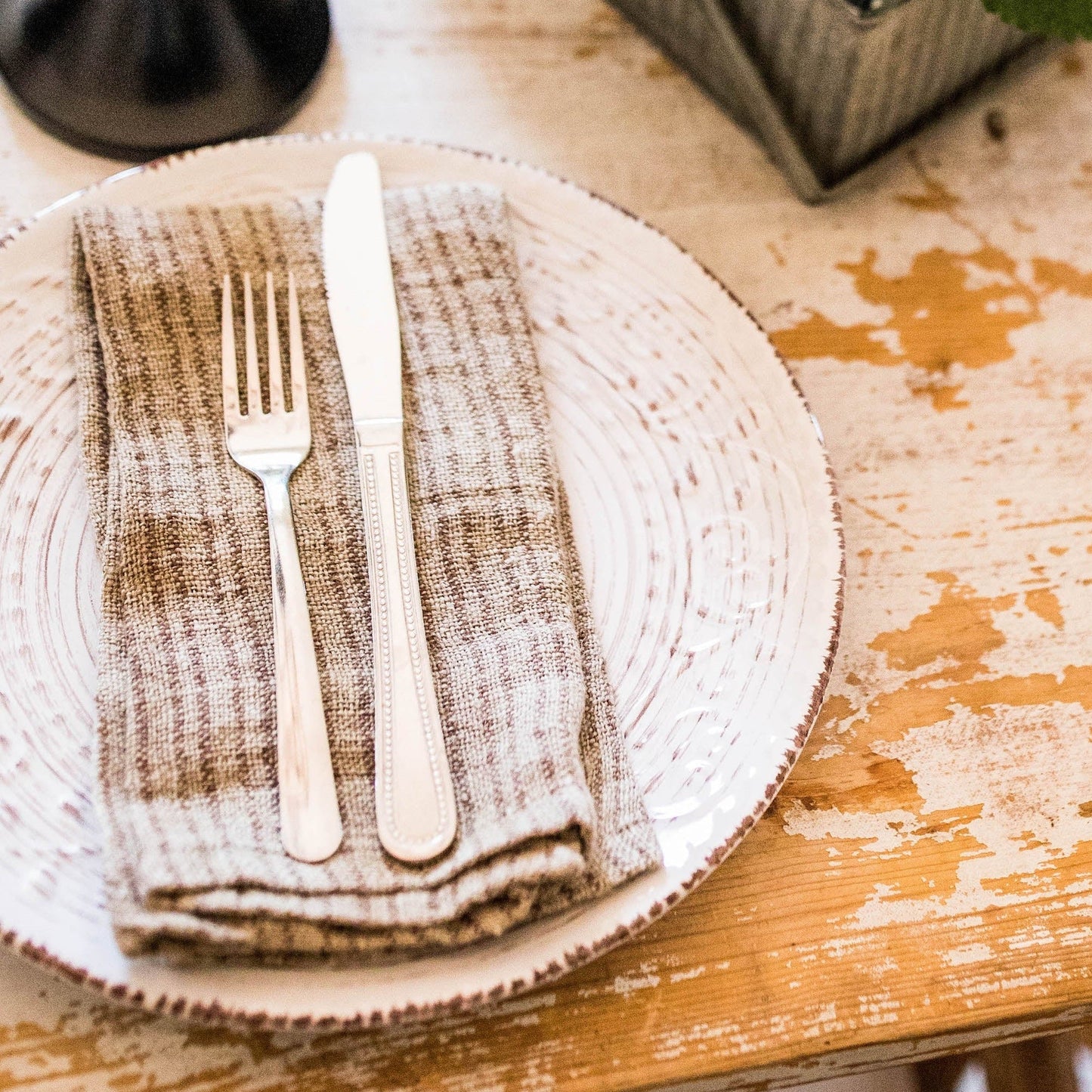 Brown Square Linen Napkins