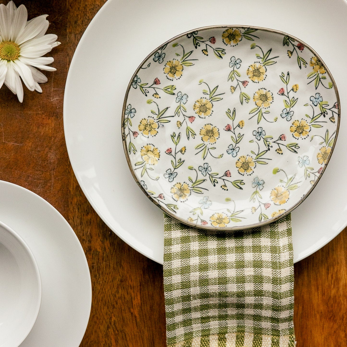 Hand-Painted Floral Plate