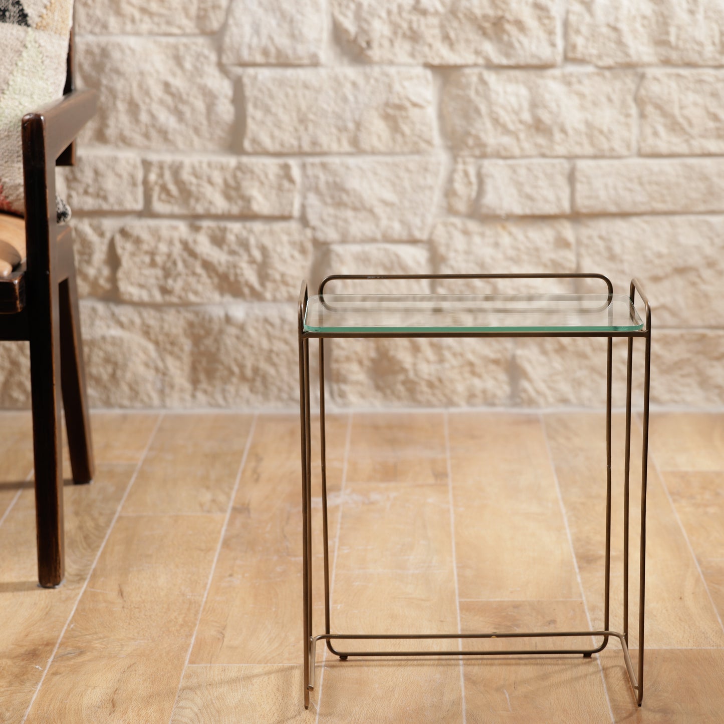 Antique Brass Side Table