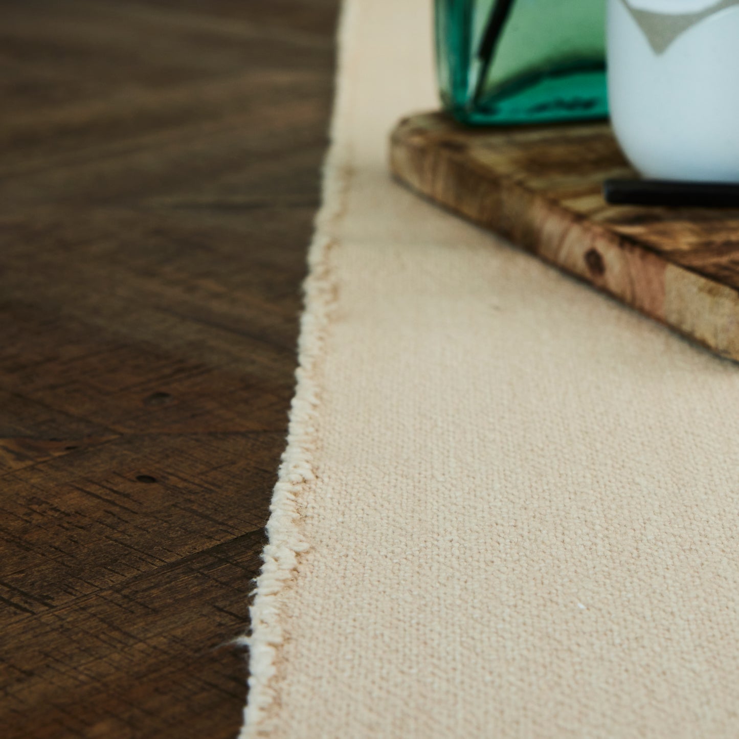 Beige Cotton Table Runner