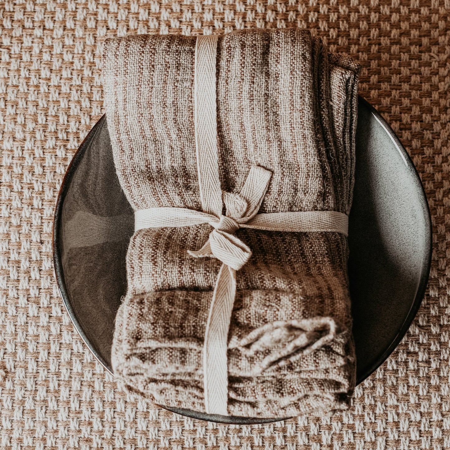 Brown Square Linen Napkins
