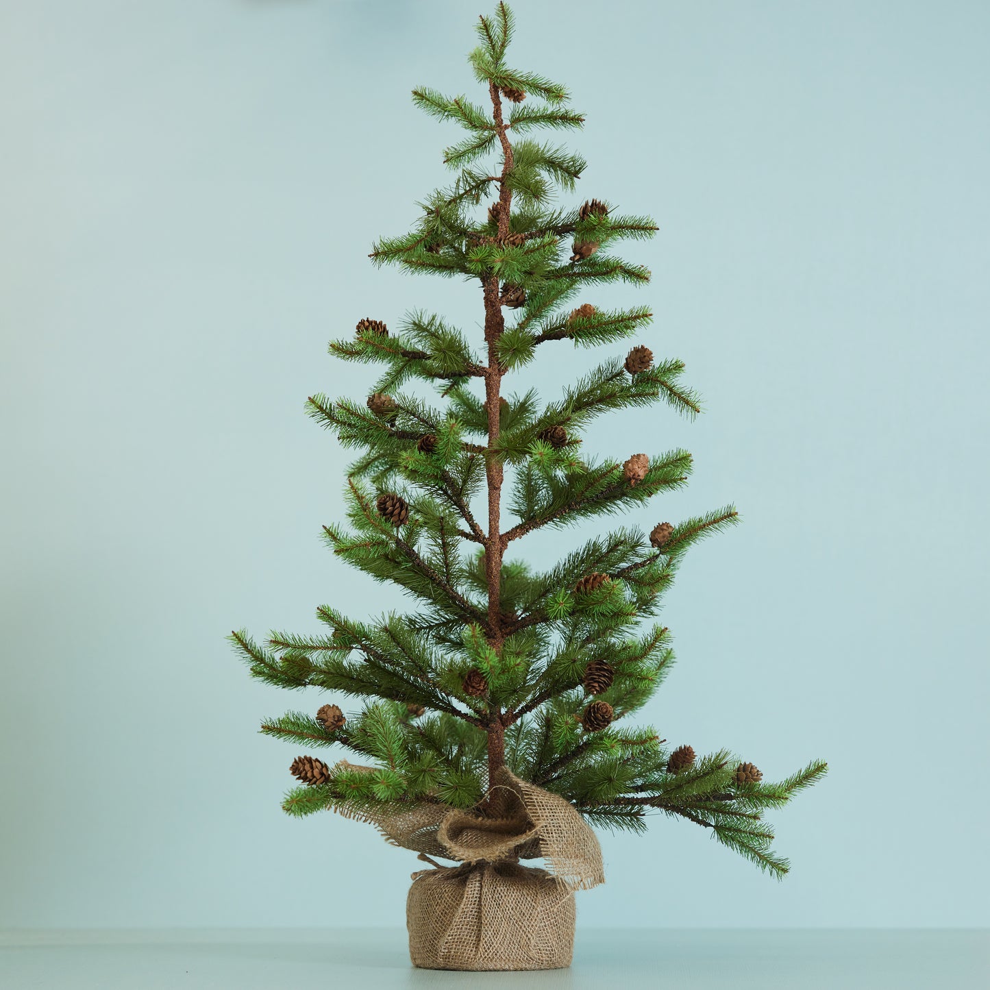 Burlap Wrapped Pinecone Tree