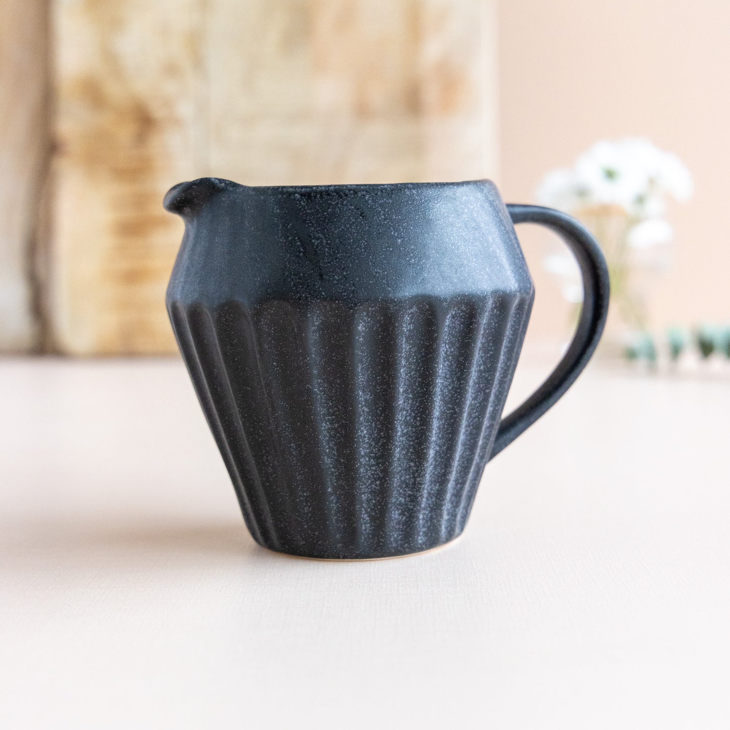 Black Stoneware Creamer
