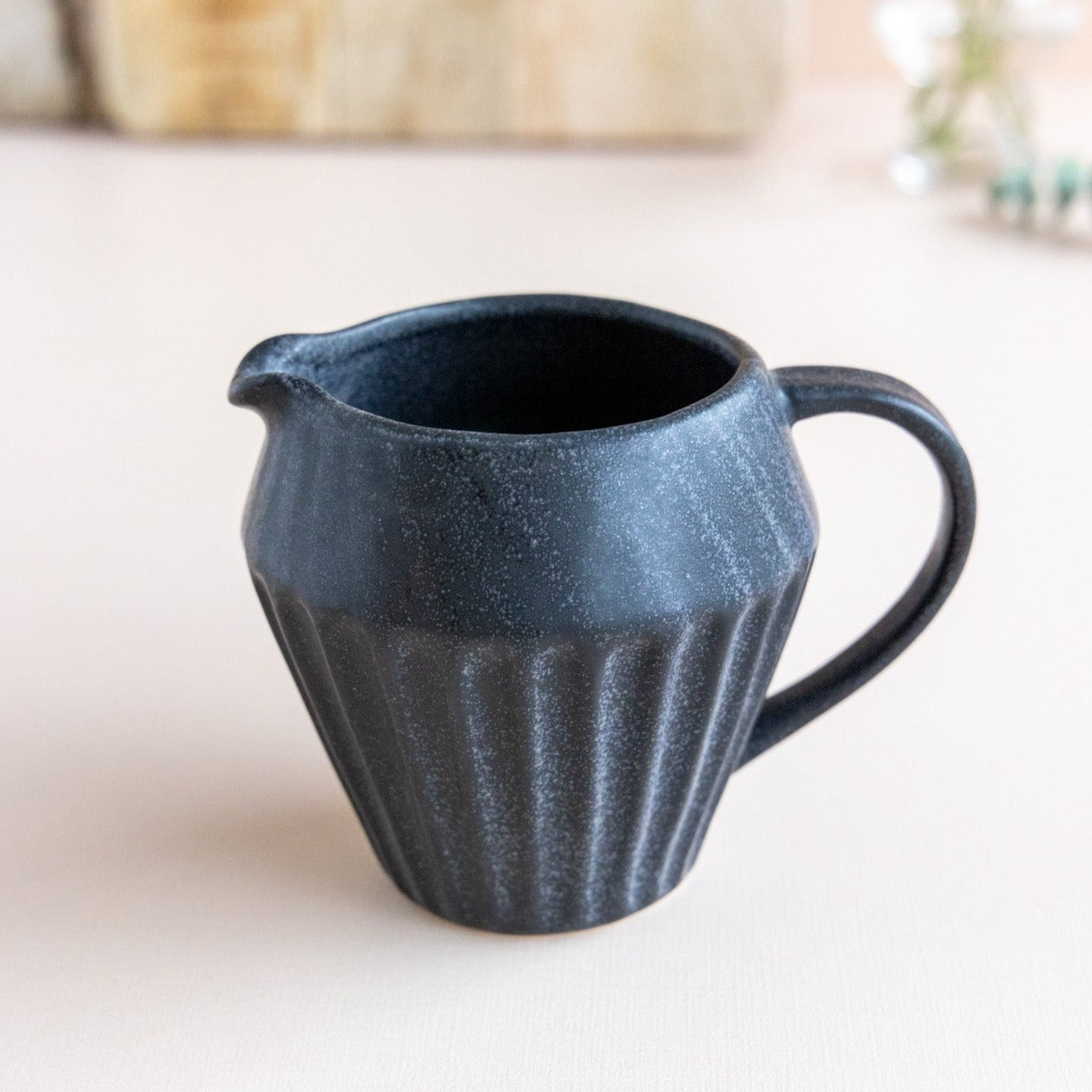 Black Stoneware Creamer
