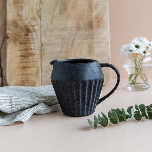 Black Stoneware Creamer