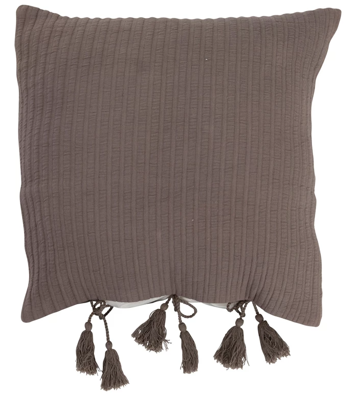 Woven Pillow with Tassel Ties