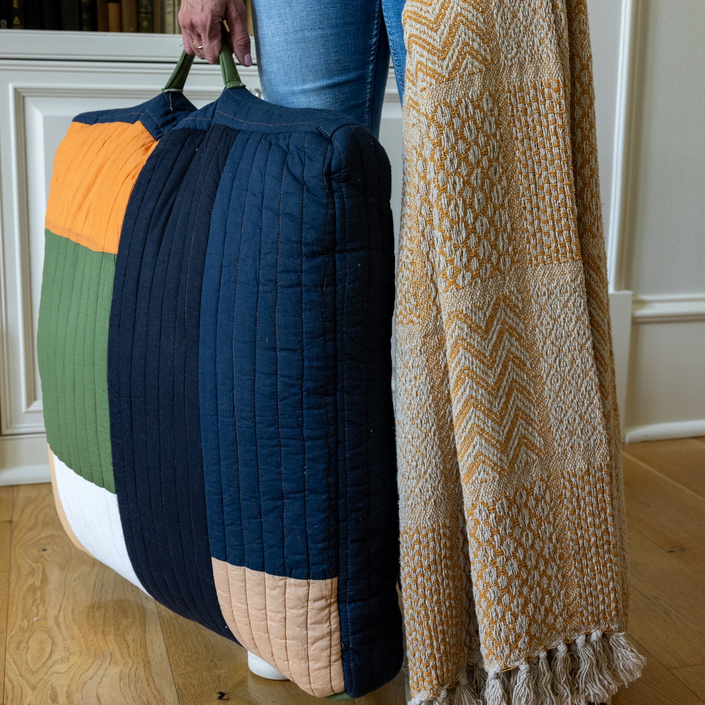 Square Quilted Patchwork Pillow