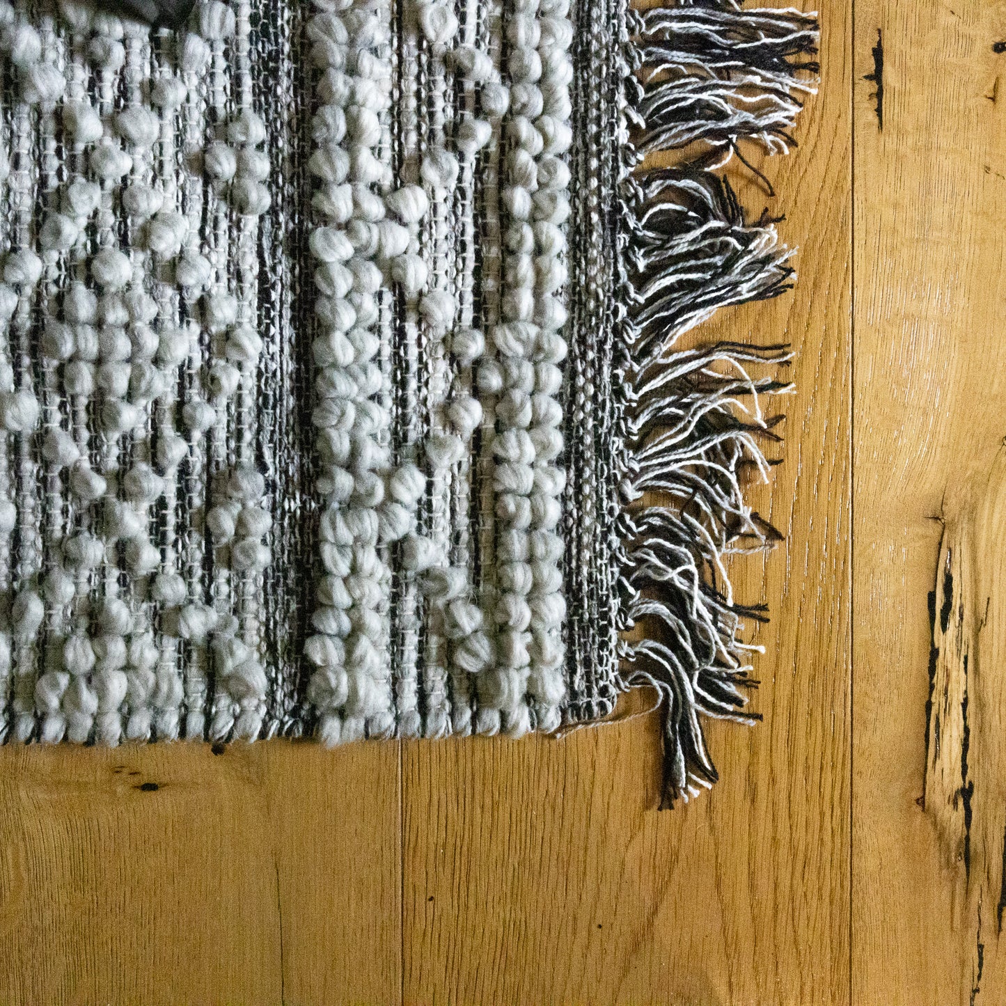 Woven Runner Rug with Fringe