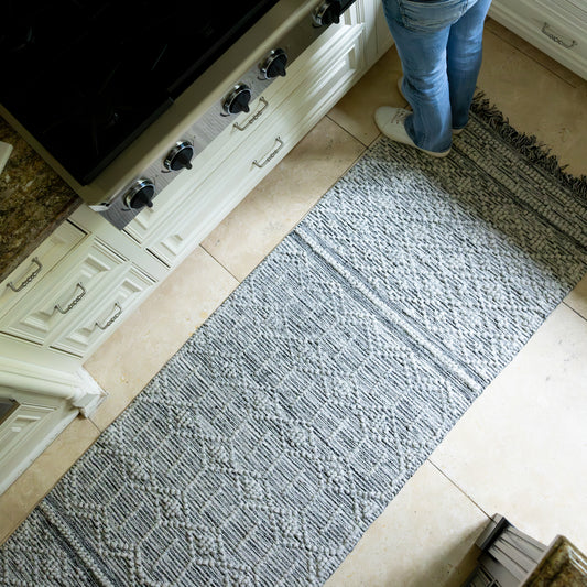 Woven Runner Rug with Fringe