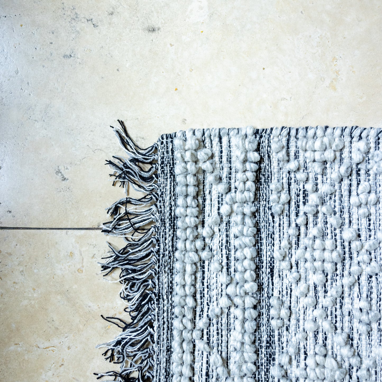 Woven Runner Rug with Fringe