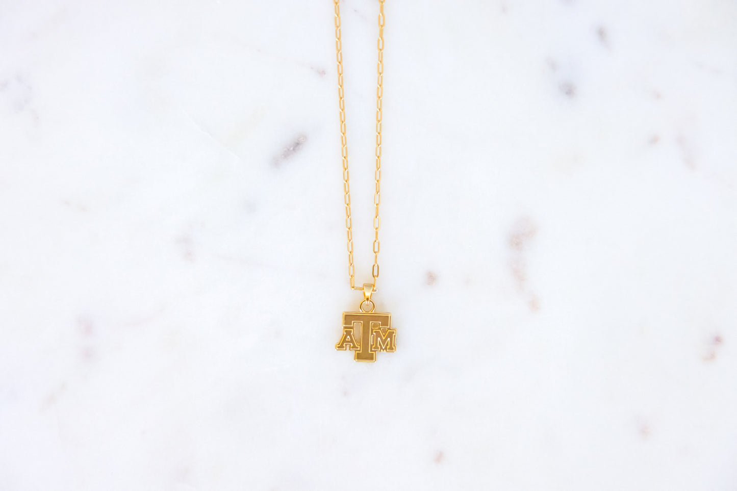 Collegiate Gold Logo Charm Necklace
