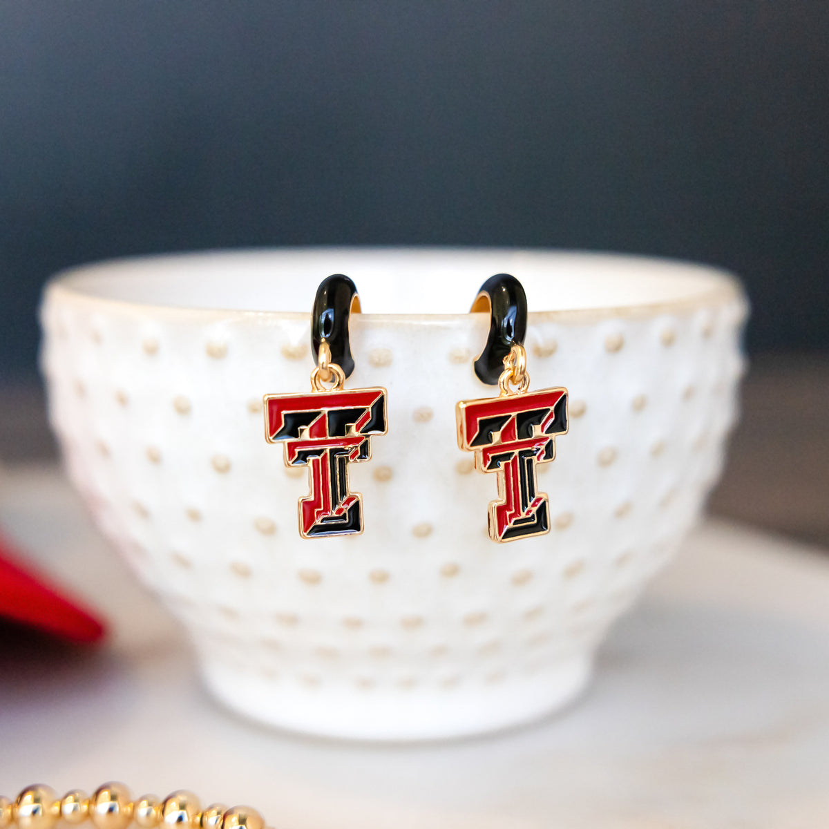 Collegiate Logo Enamel Huggie Hoop Earrings