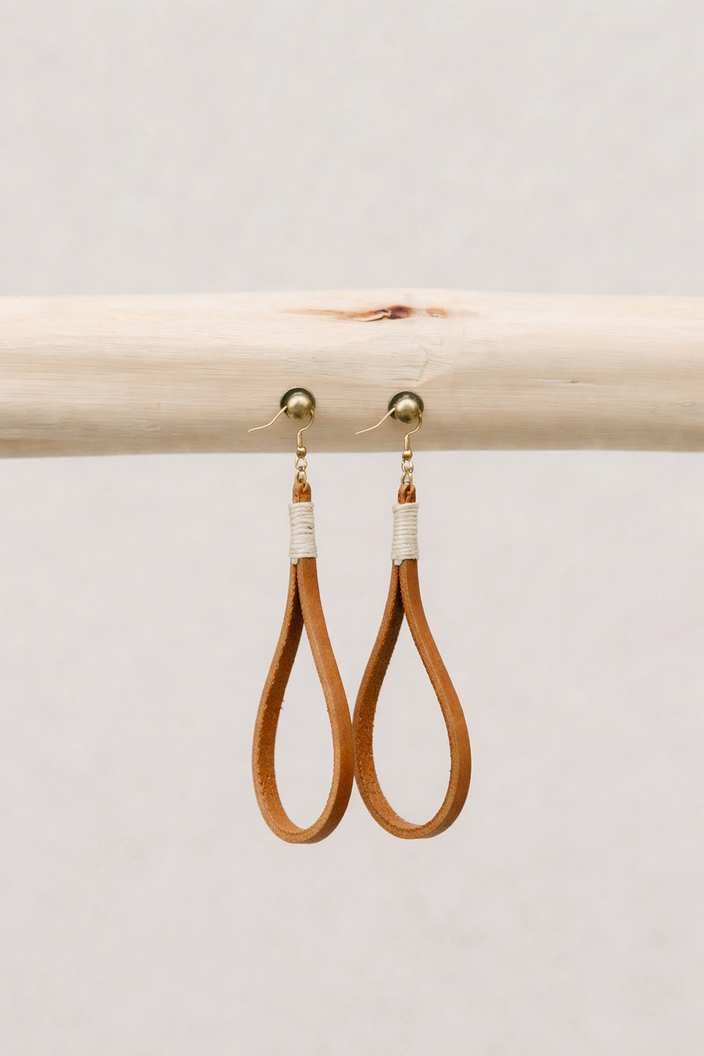 Handmade Leather Loop Earrings