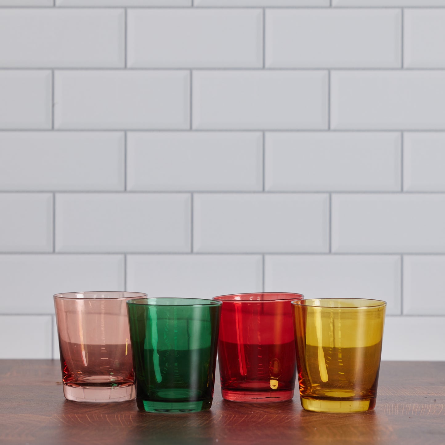 Colorful Low Ball Drinking Glass