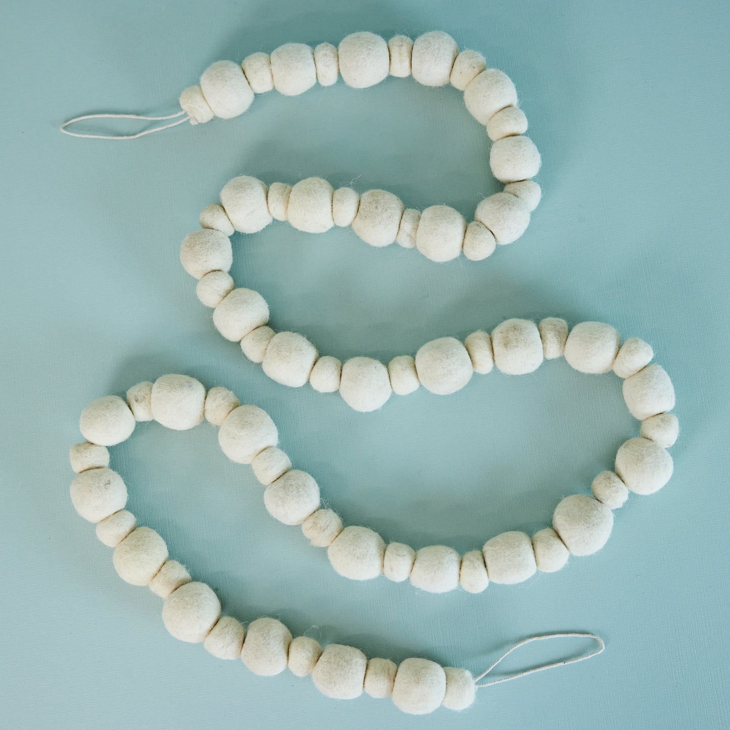 Cream Wool Ball Garland