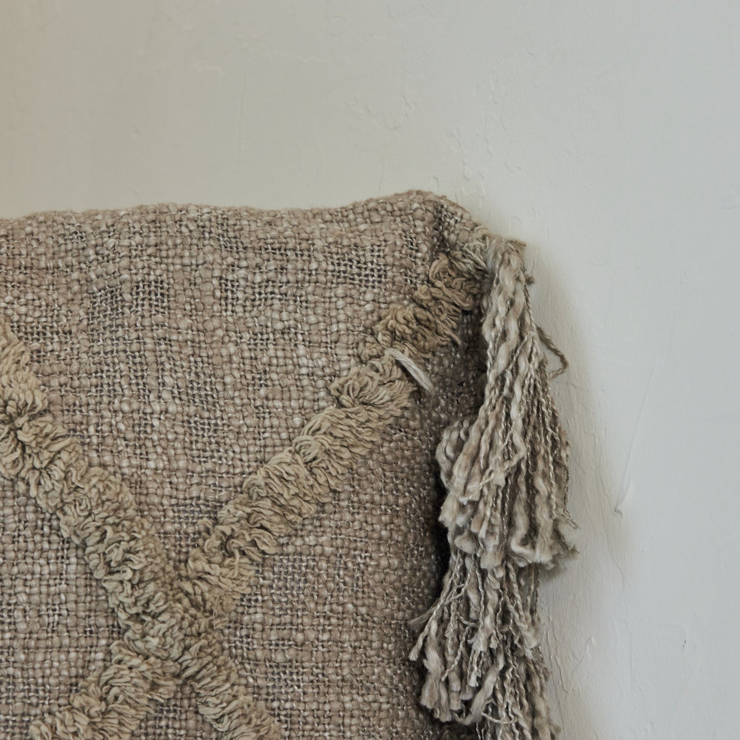 Diamond Tufted Pillow w/ Fringe