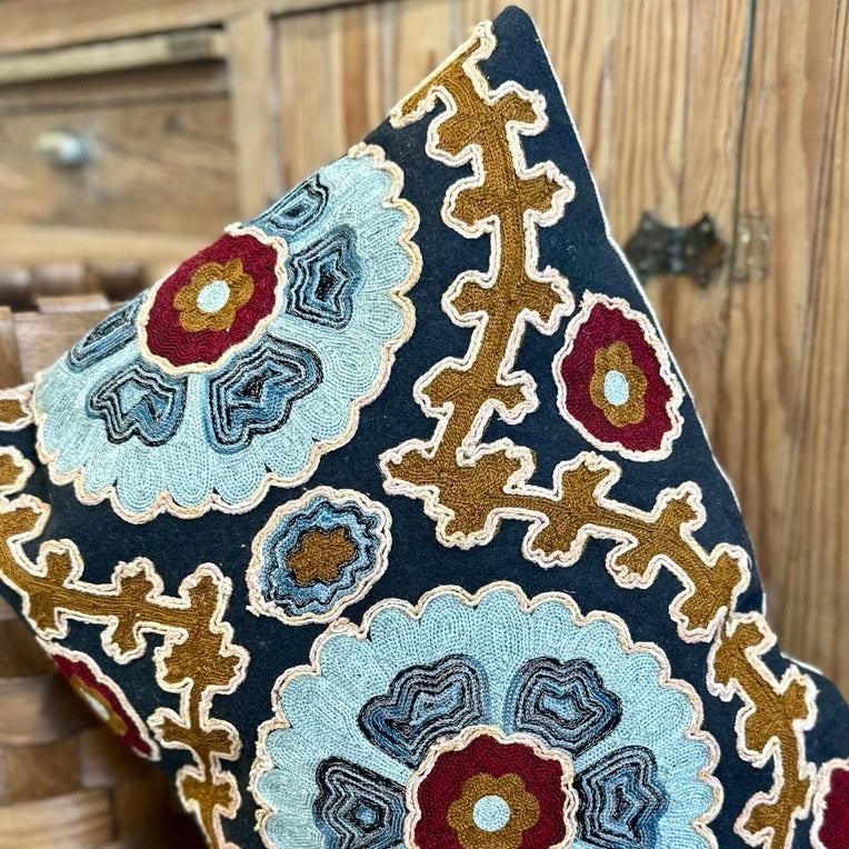 Embroidered Mandala Pattern Pillow