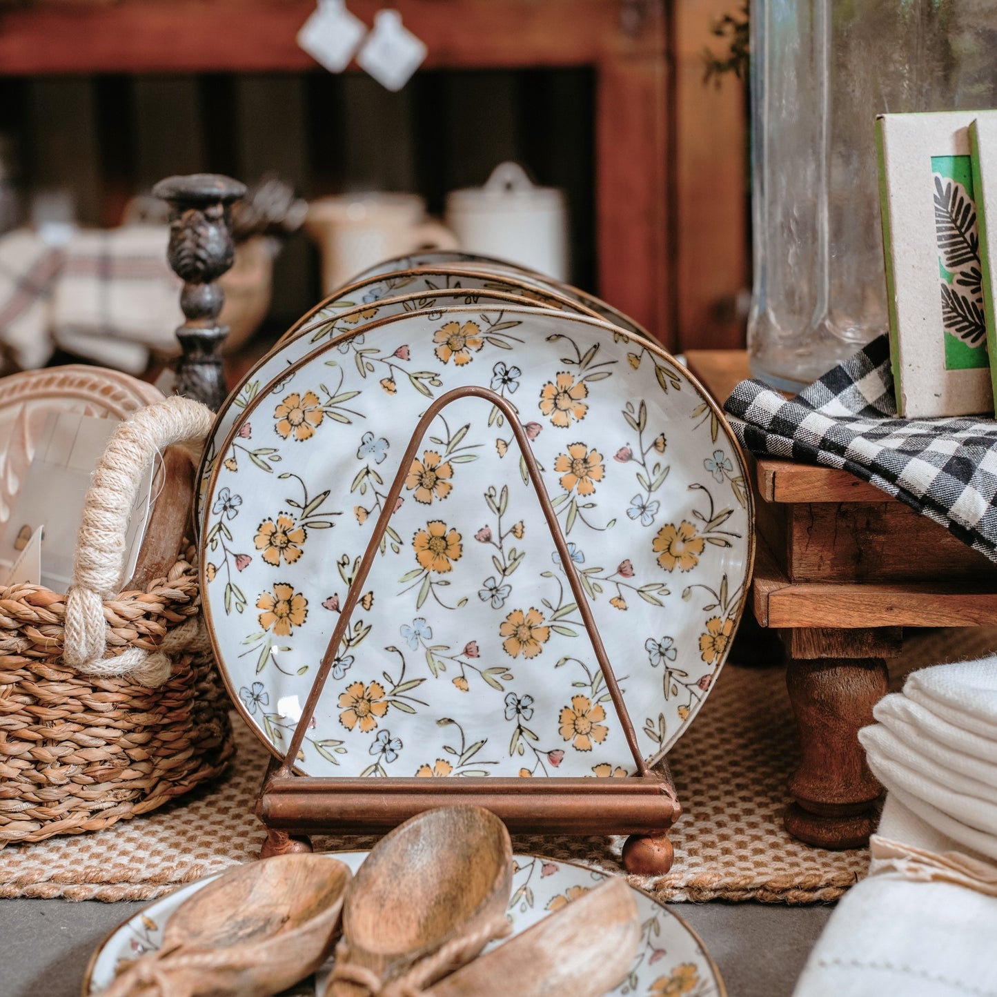 Hand-Painted Floral Plate