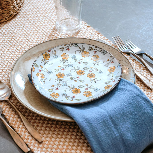 Hand-Painted Floral Plate