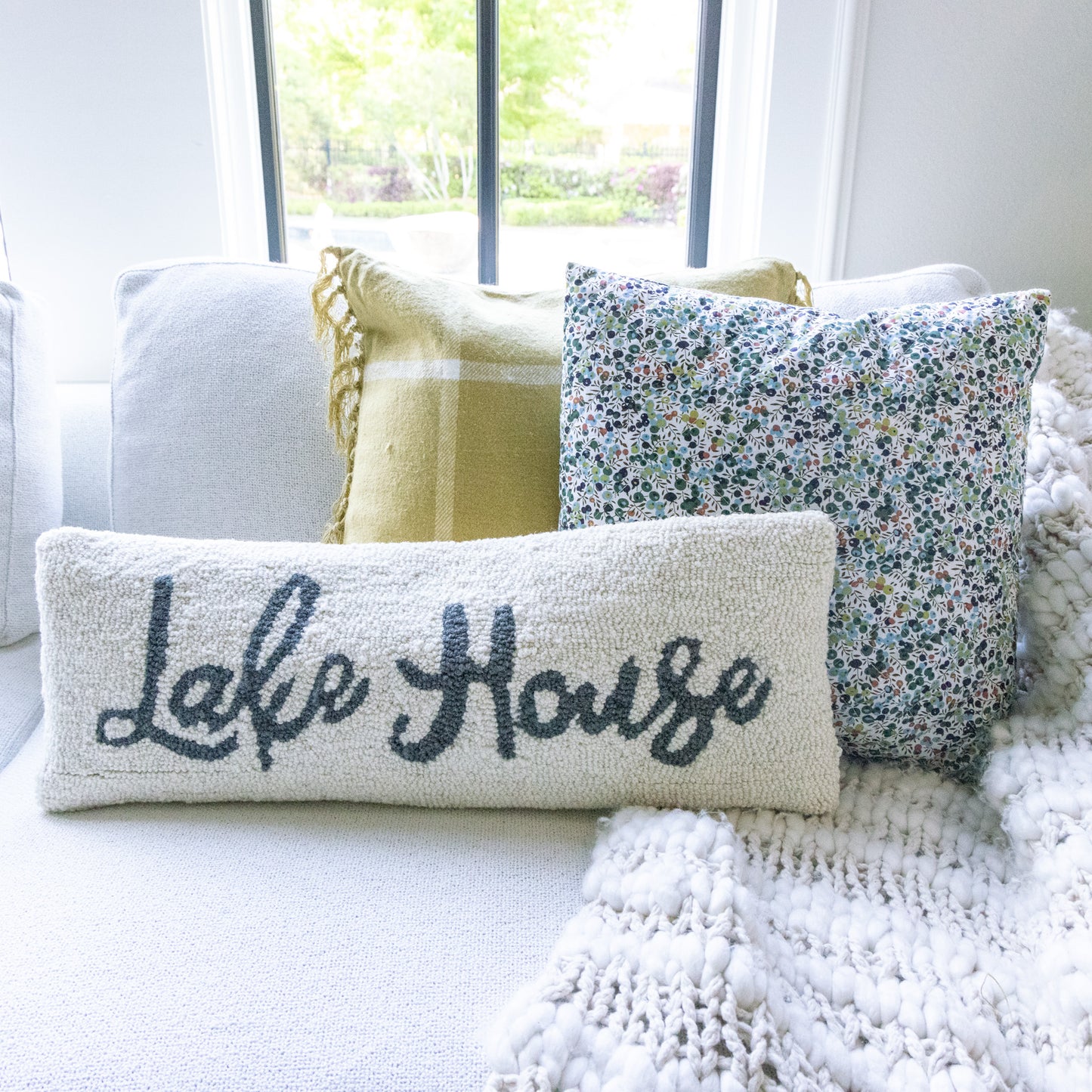 Flannel Plaid Pillow with Fringe