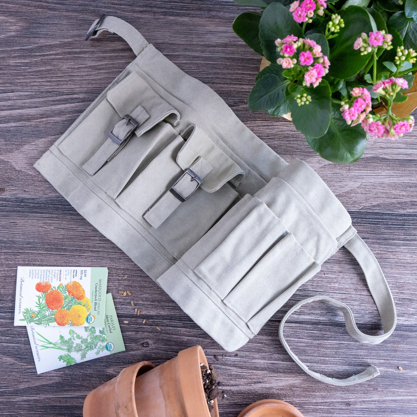 Canvas Half Garden Apron with 8 Pockets
