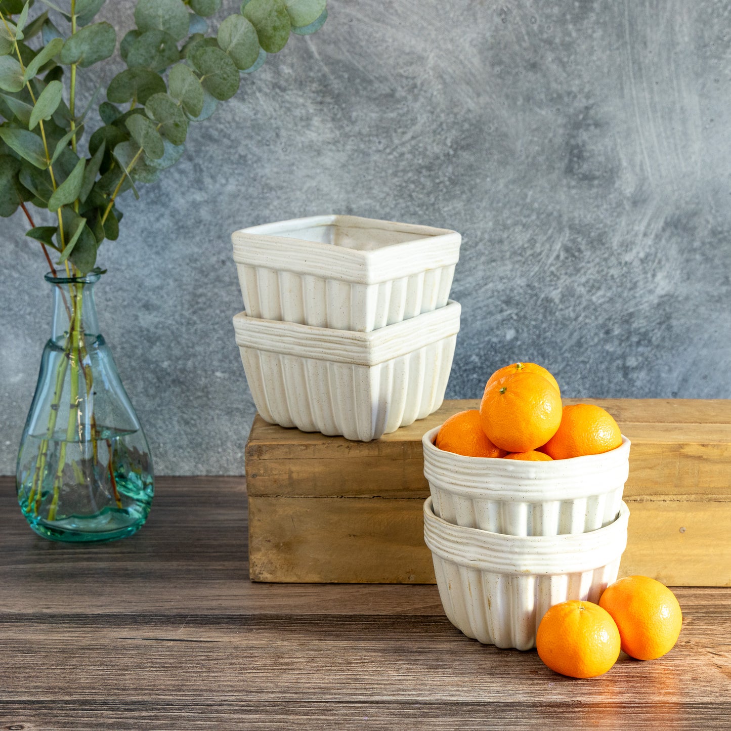 Fluted Stoneware Bowls