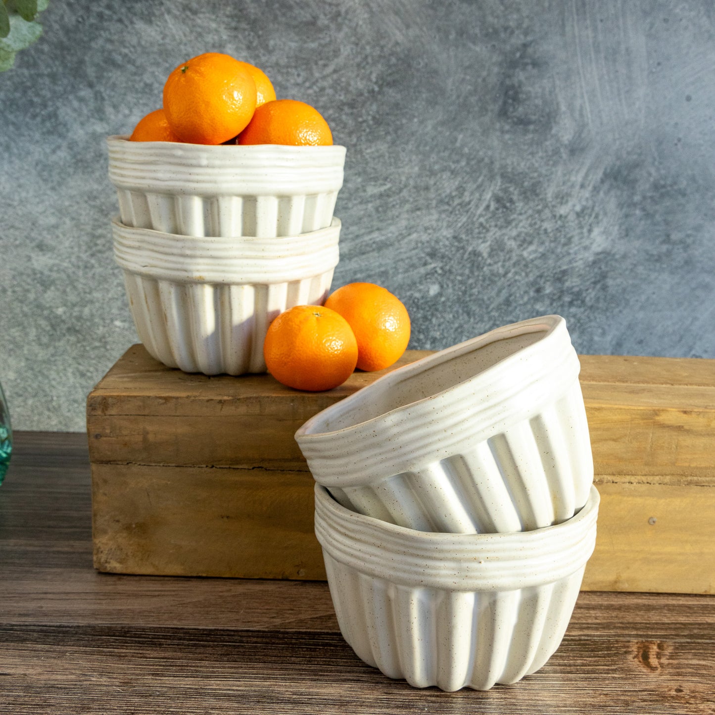 Fluted Stoneware Bowls