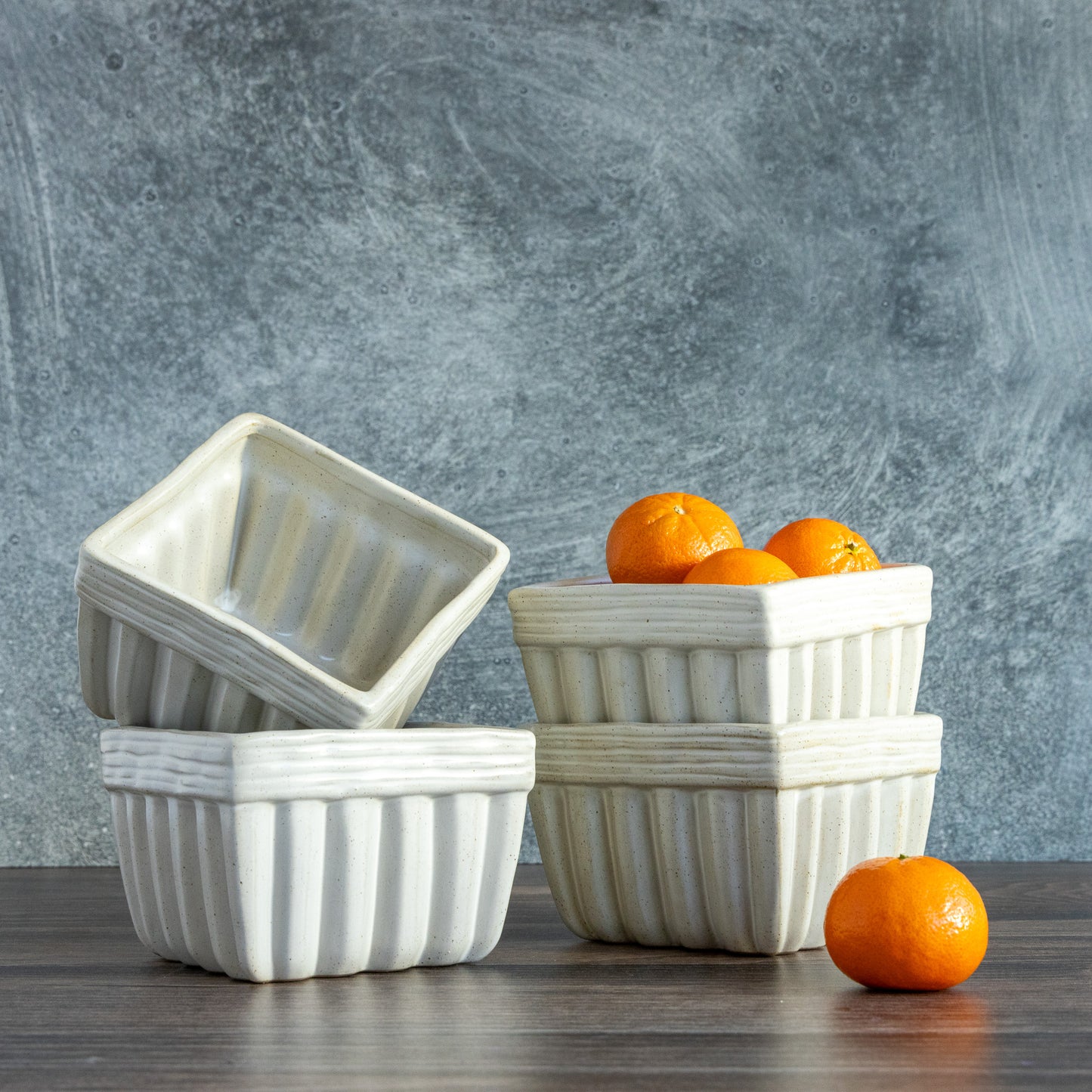 Fluted Stoneware Bowls