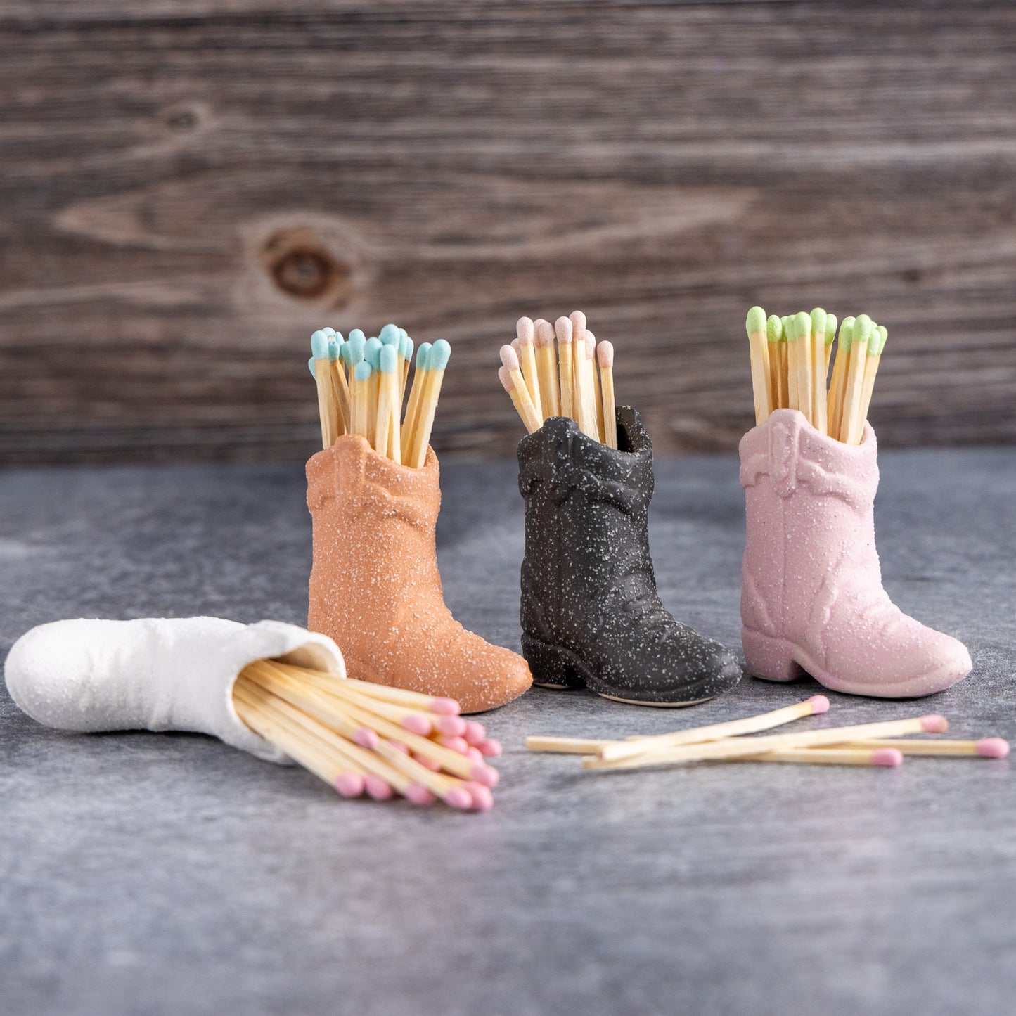 Cowboy Boot Vintage Match Holders