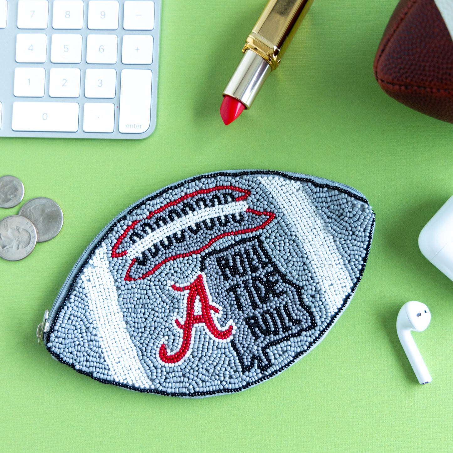 Beaded College Coin Pouch