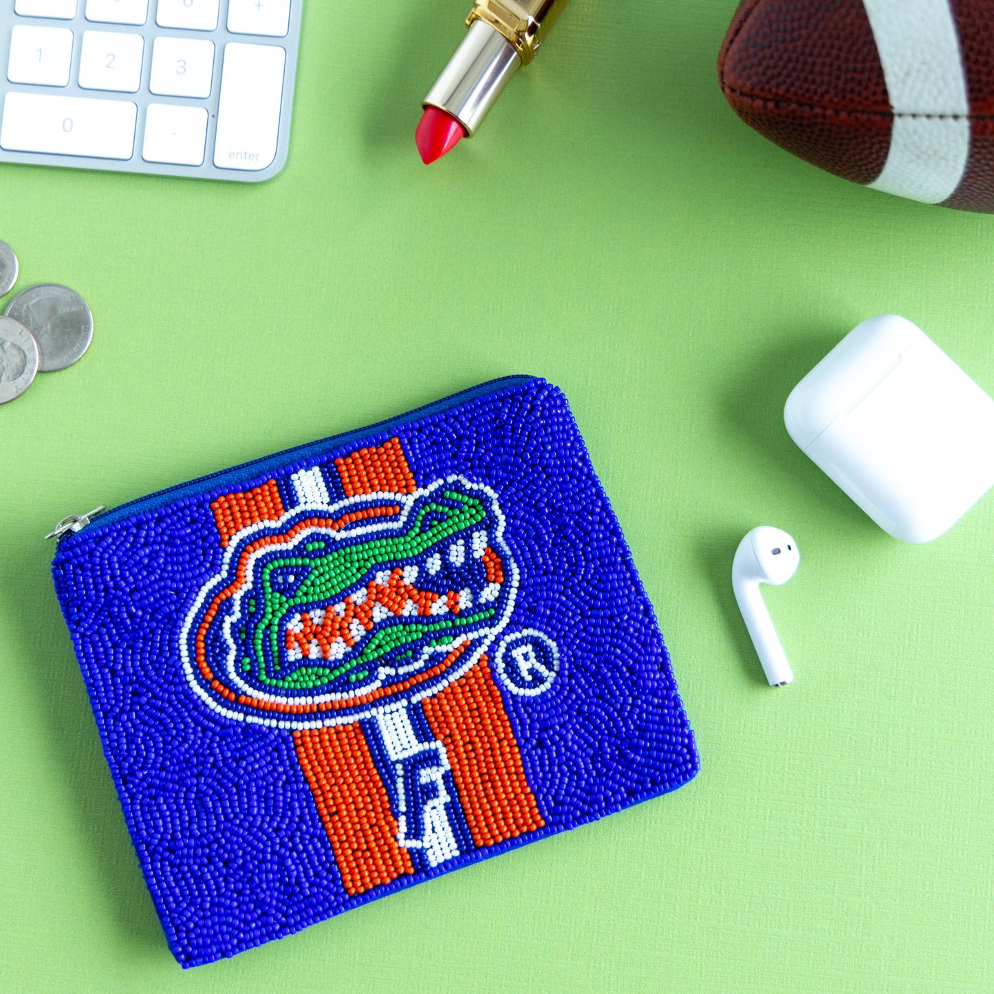 Beaded College Coin Pouch