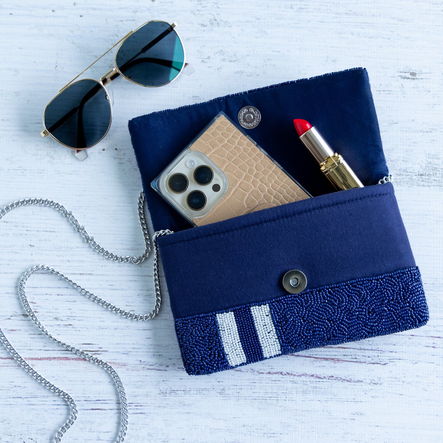 Ole Miss Beaded Mini Crossbody Bag