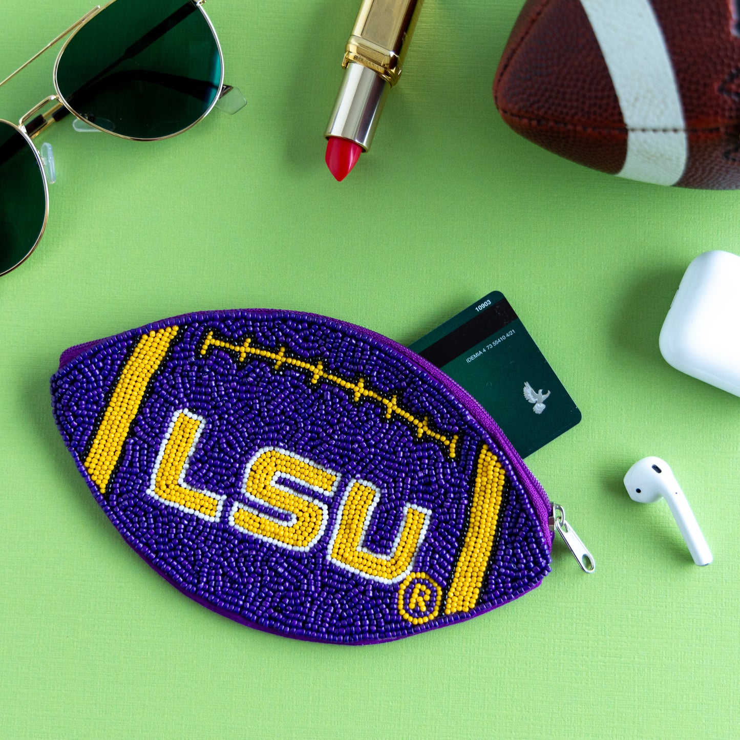 Beaded College Coin Pouch