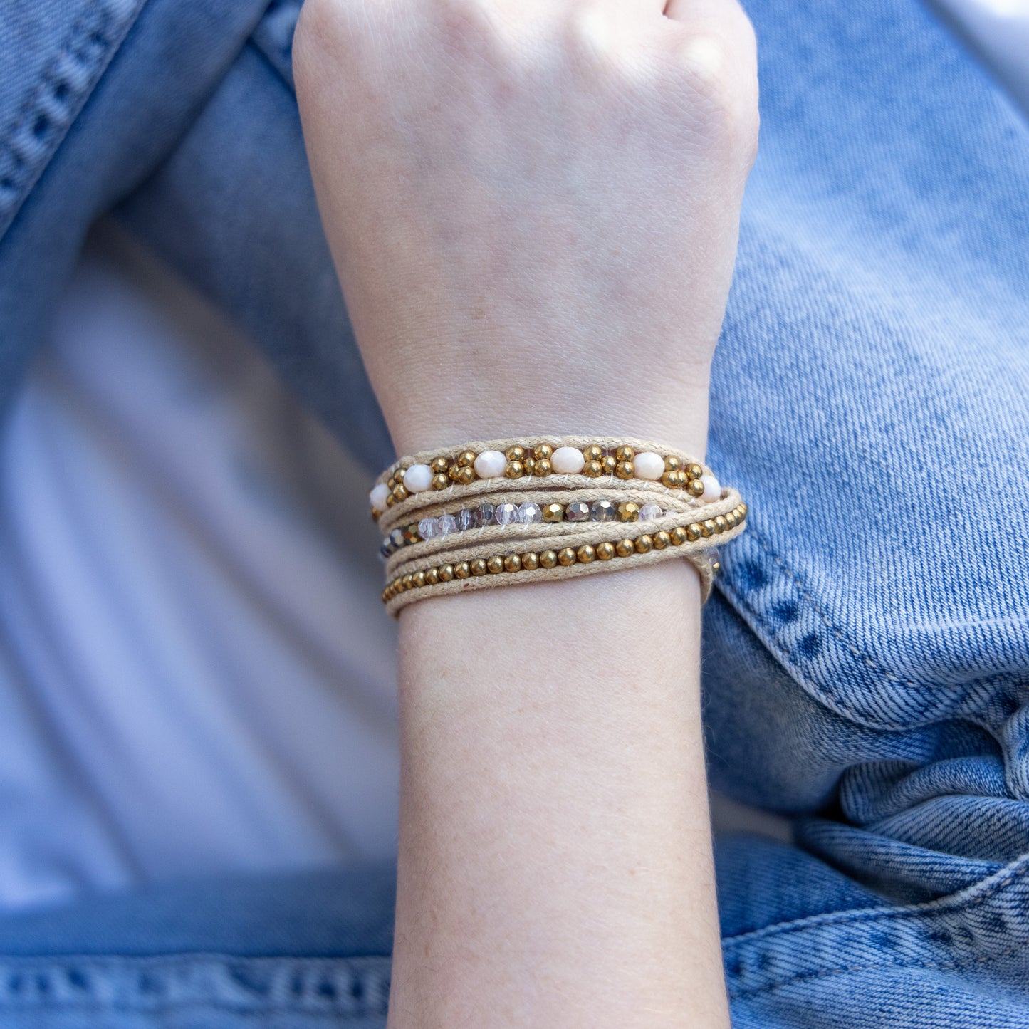 3 Wrap Beaded Bracelet
