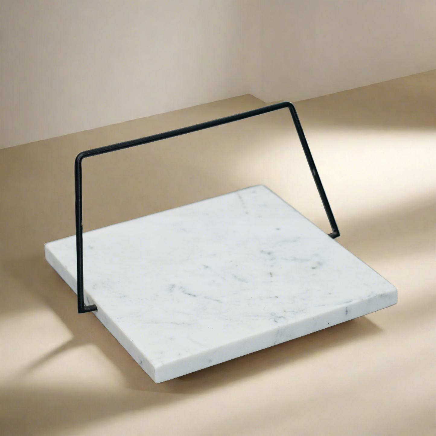 Marble Plate with Iron Handle