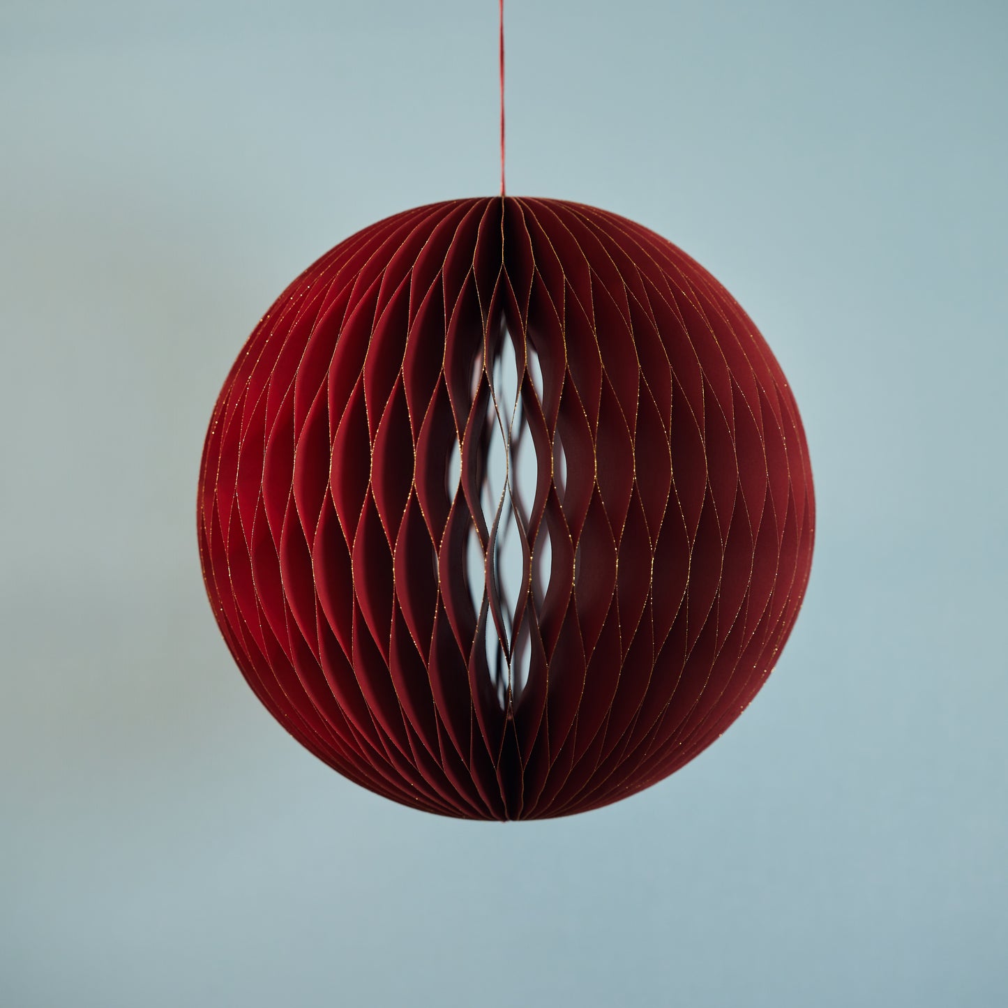 Red Honeycomb Ball Ornament