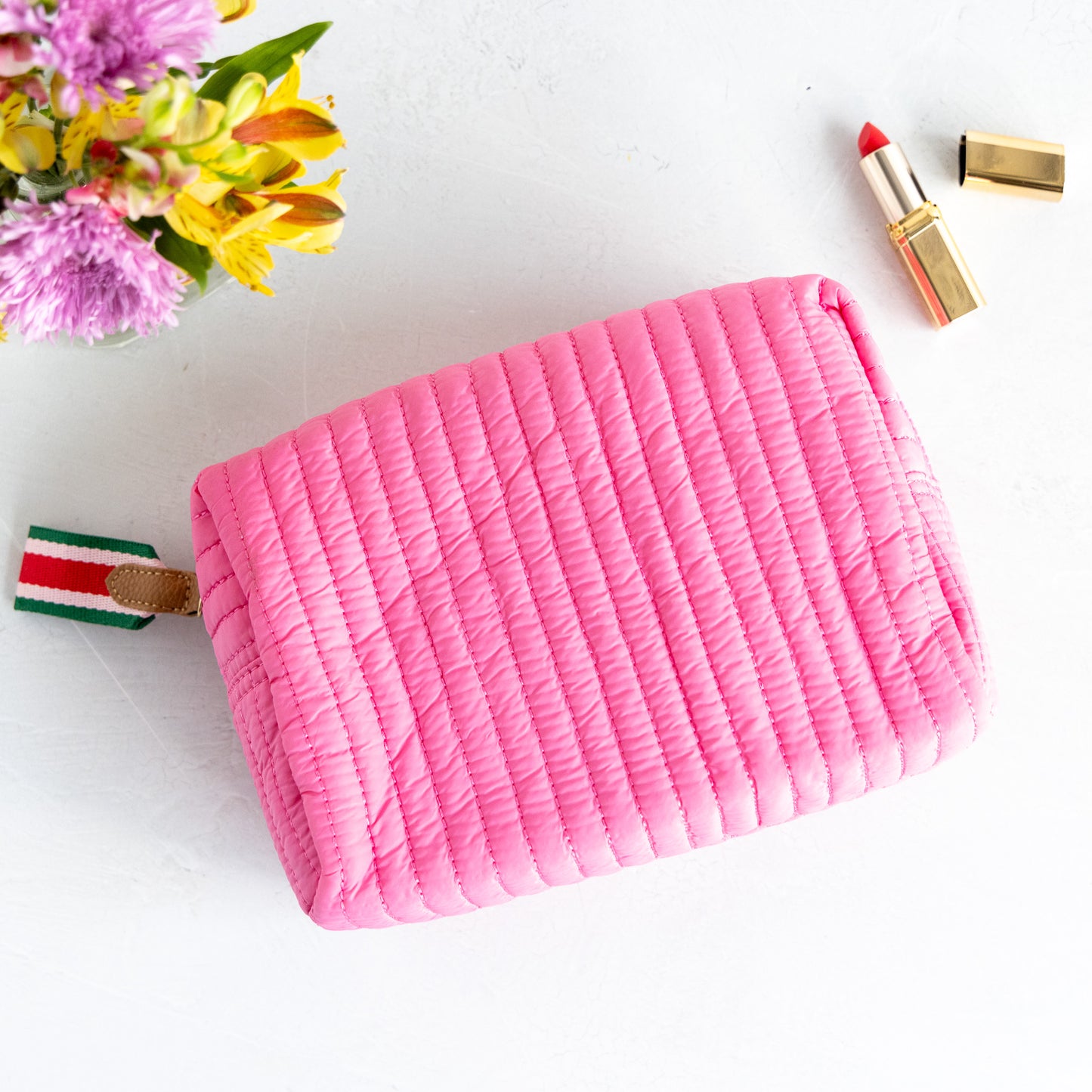 Large Quilted Cosmetic Pouch