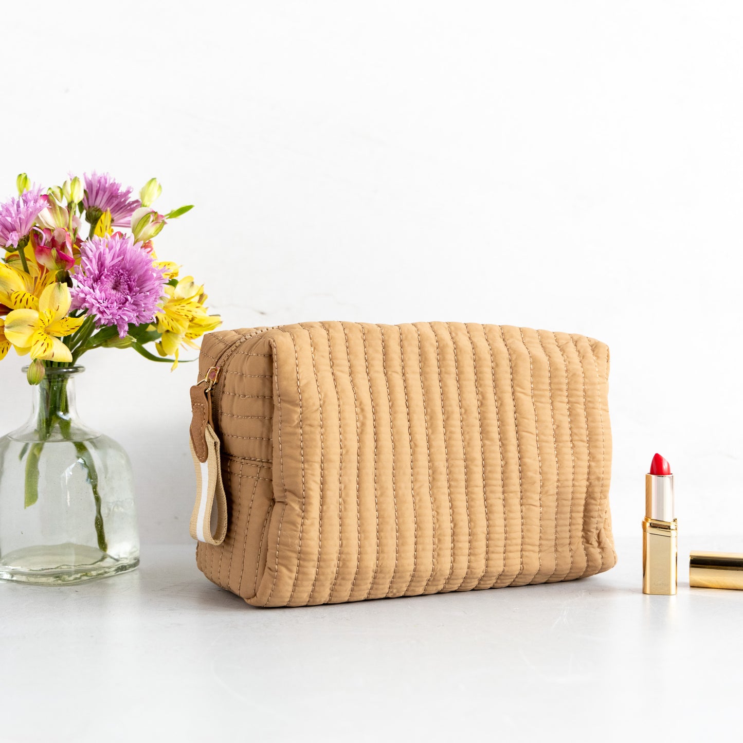 Large Quilted Cosmetic Pouch