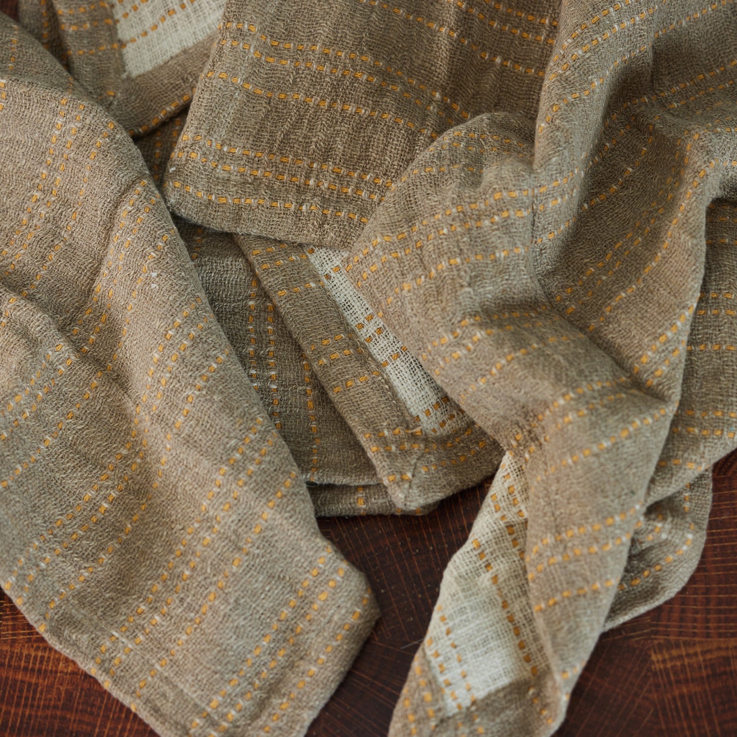 Tan and Orange Striped Napkins