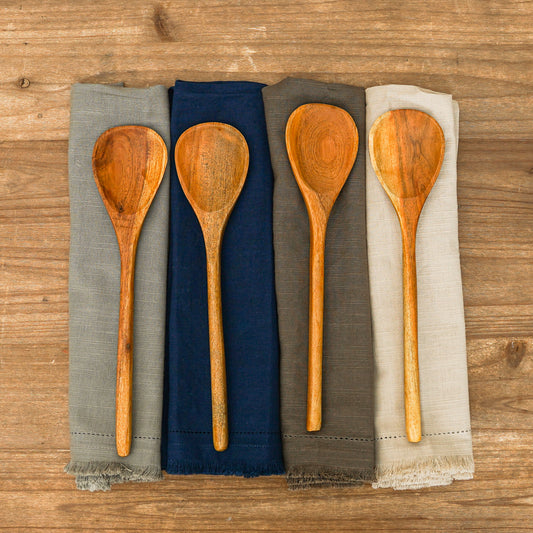 Tea Towel with Hand-Carved Spoon