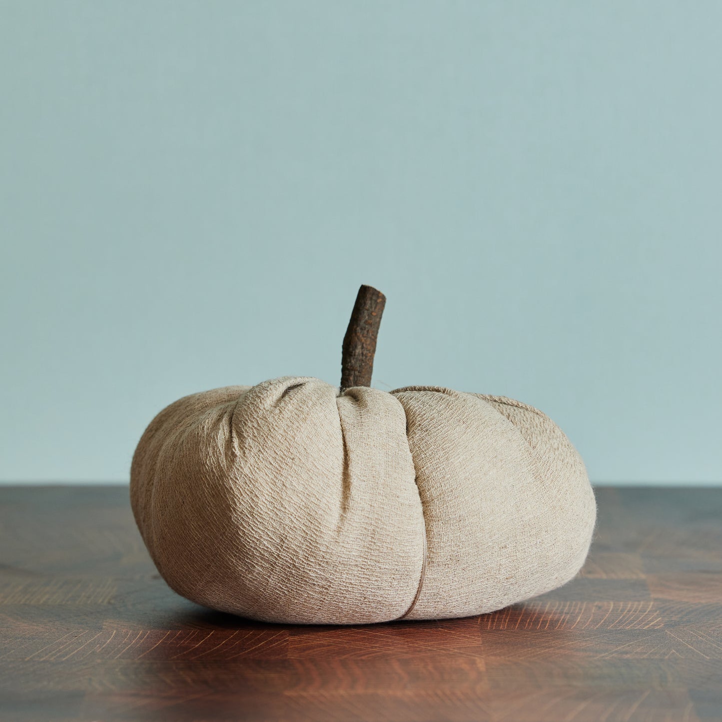 Wood Stem Fabric Pumpkin