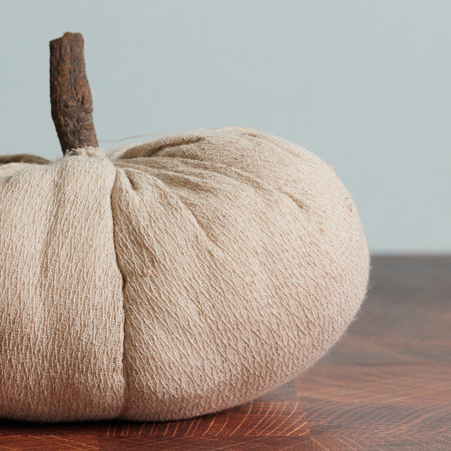 Wood Stem Fabric Pumpkin