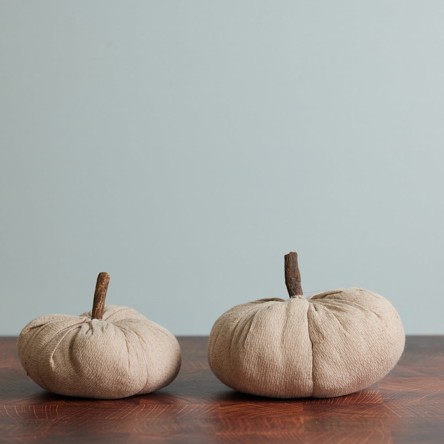 Wood Stem Fabric Pumpkin