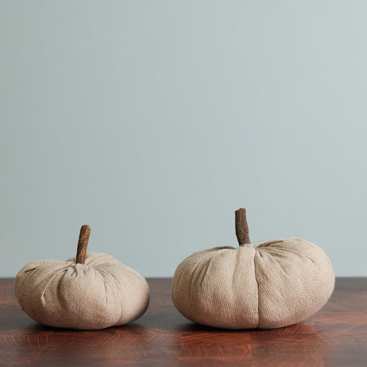 Wood Stem Fabric Pumpkin