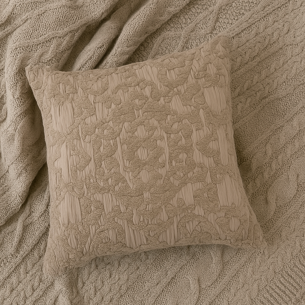 Square Woven Cotton Chenille Jacquard Pillow