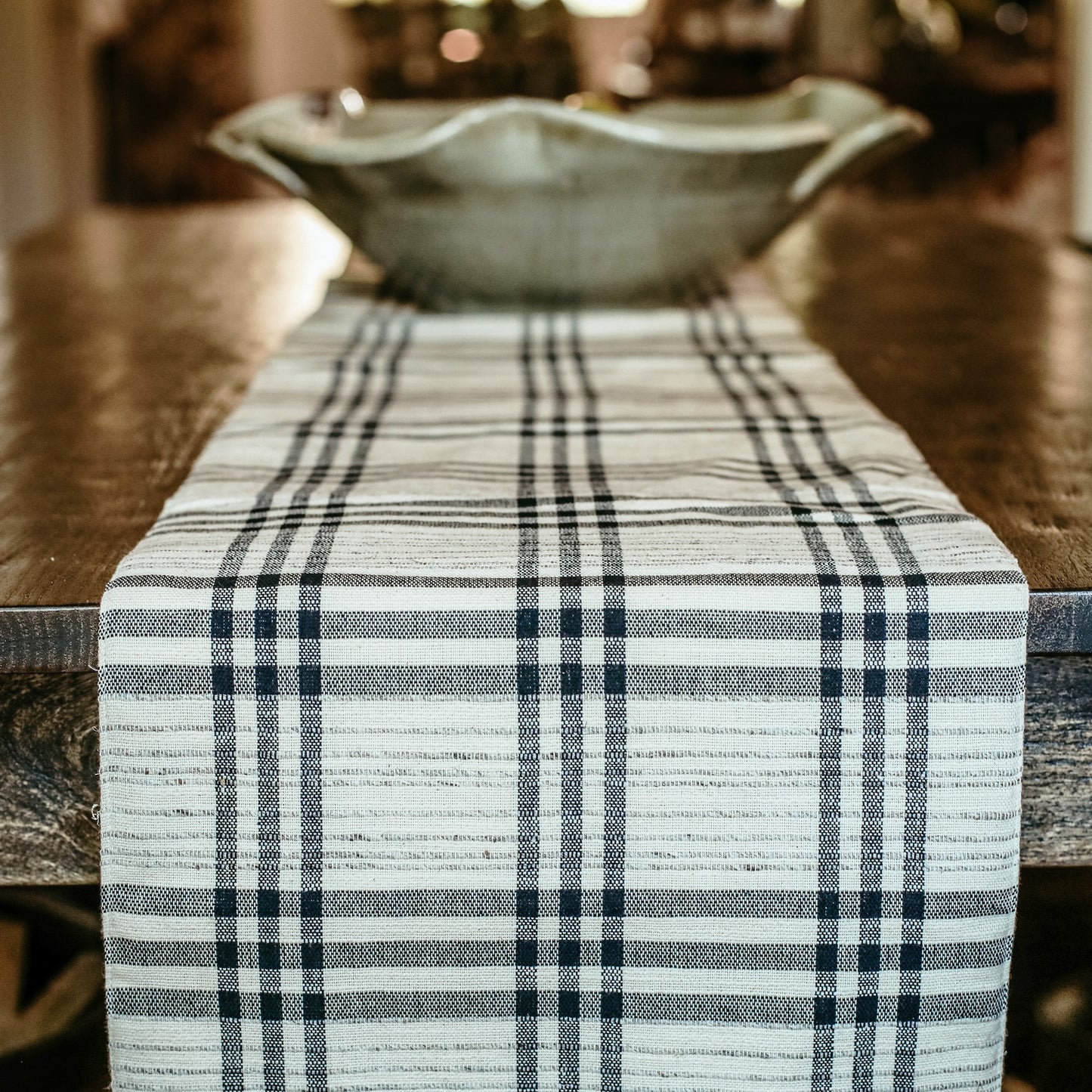 Black Plaid Table Runner