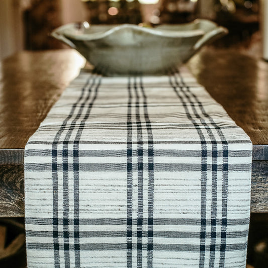Black Plaid Table Runner