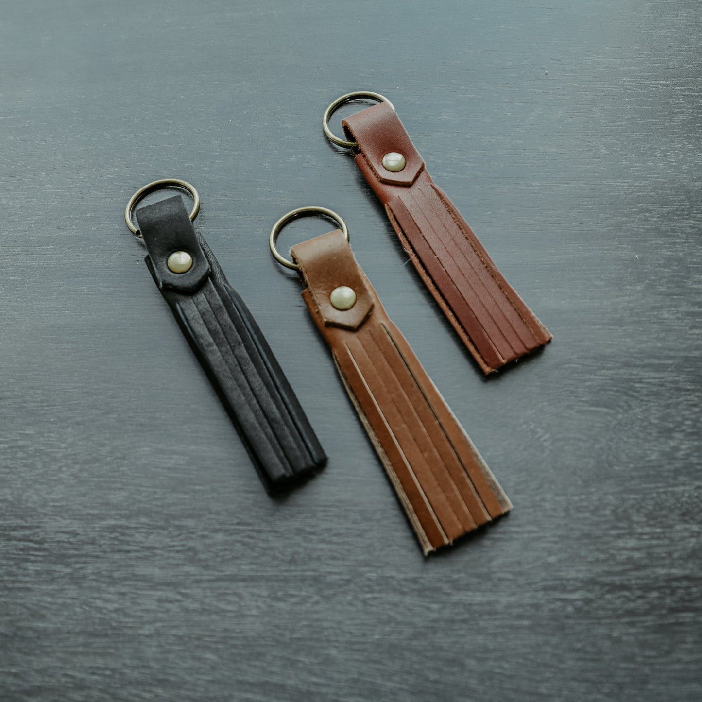 Leather Tassel Keychain