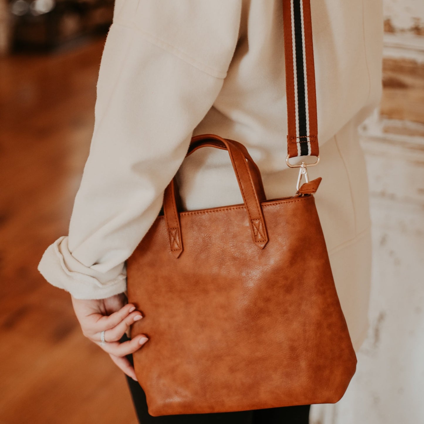 Crossbody with Striped Strap